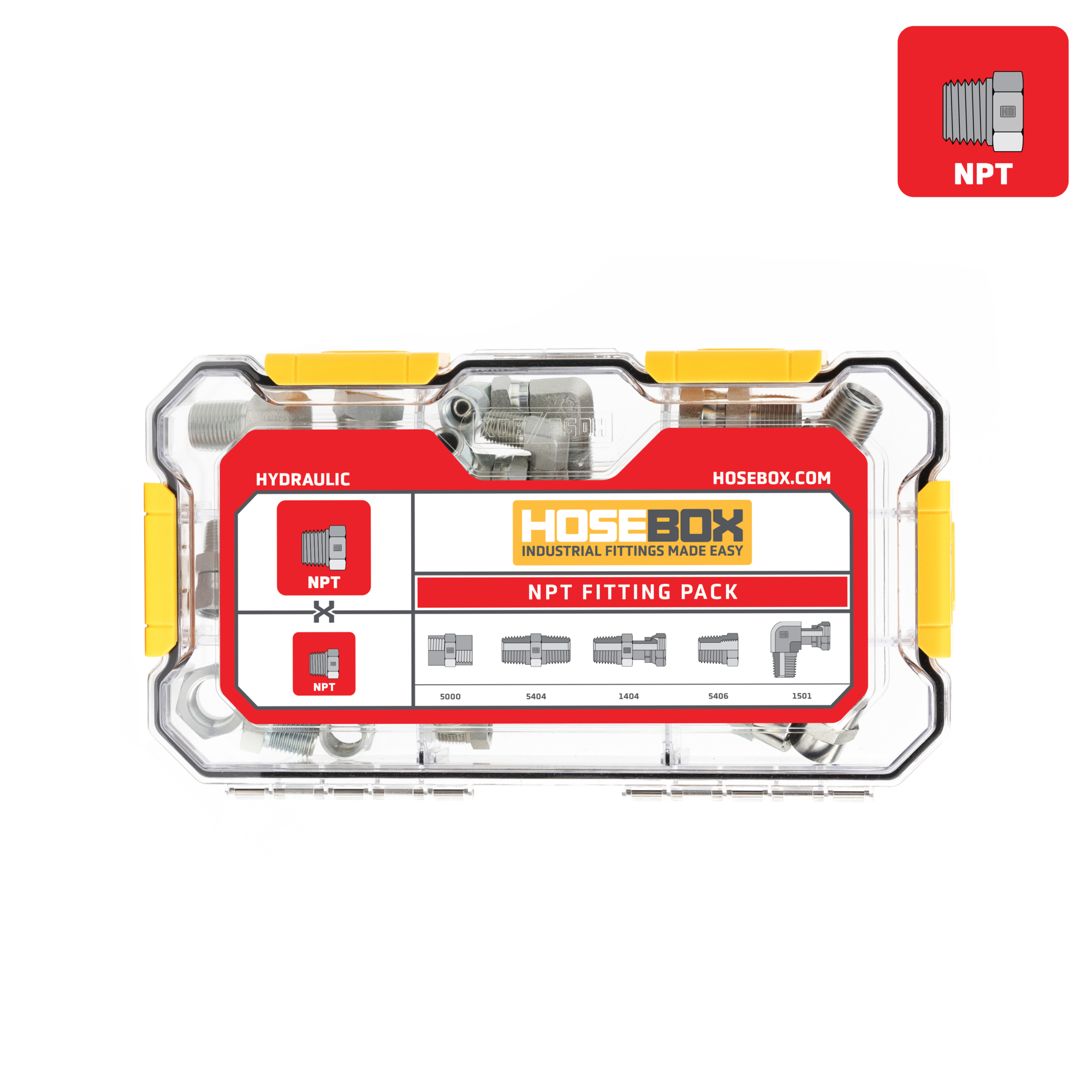 HoseBox, NPT - NPT KIT - 29 Adapters, Fitting Size Other in, Model# HBE2003-003